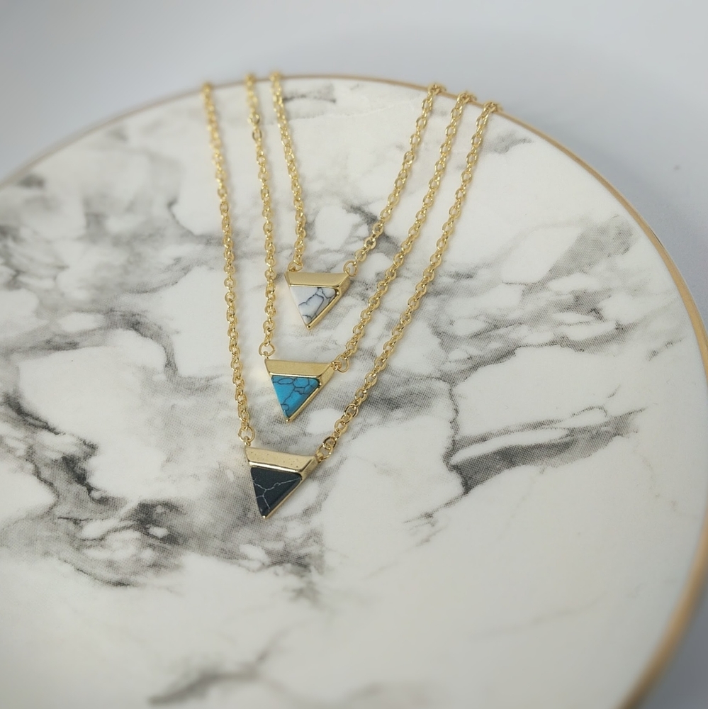Geometric Triangle Necklaces - Picture 2 of 4